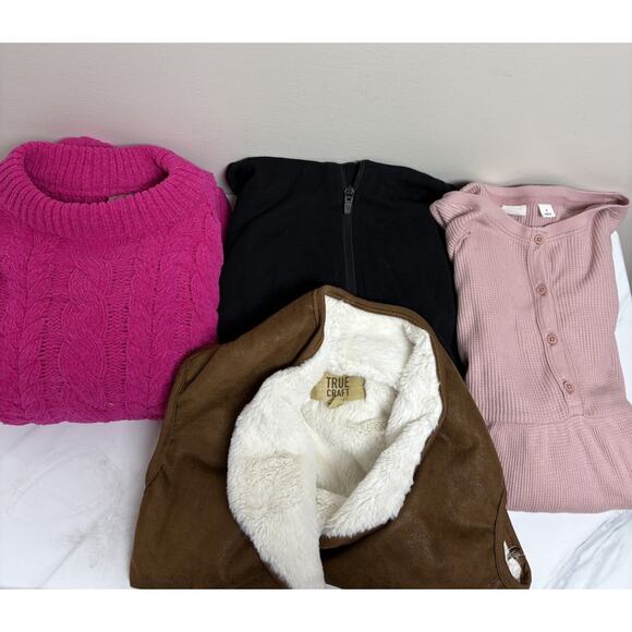 Girls Fall Winter Outfit Bundle Size 10 12 M/L Knit Sweater Vest Hoodie Dress - Picture 1 of 14